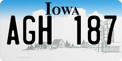 IA license plate AGH187