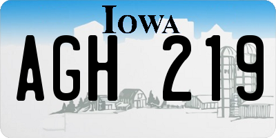 IA license plate AGH219