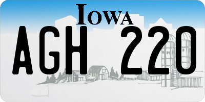 IA license plate AGH220