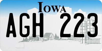 IA license plate AGH223