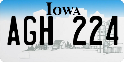 IA license plate AGH224