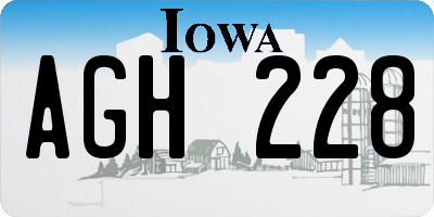 IA license plate AGH228