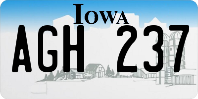 IA license plate AGH237