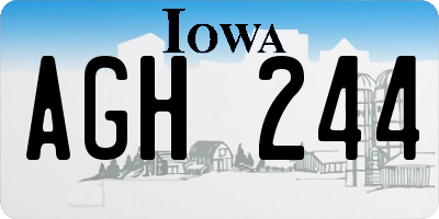 IA license plate AGH244
