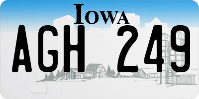 IA license plate AGH249