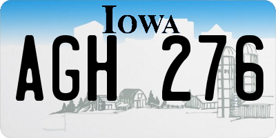 IA license plate AGH276