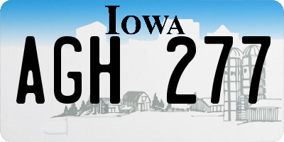 IA license plate AGH277