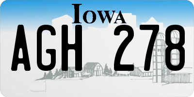 IA license plate AGH278
