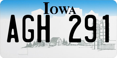 IA license plate AGH291