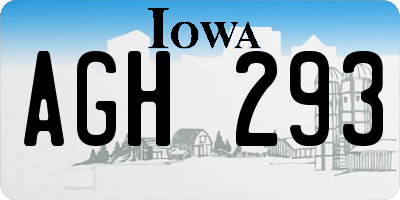 IA license plate AGH293