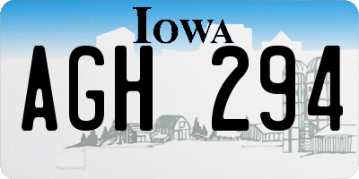 IA license plate AGH294