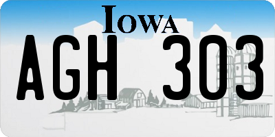 IA license plate AGH303