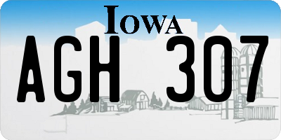 IA license plate AGH307