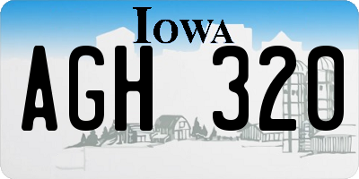 IA license plate AGH320