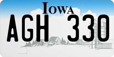IA license plate AGH330