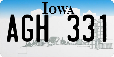 IA license plate AGH331
