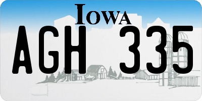 IA license plate AGH335