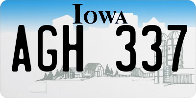 IA license plate AGH337