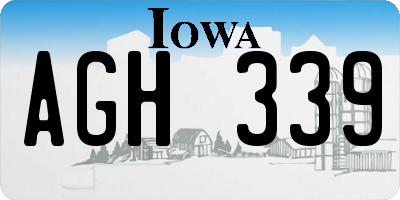 IA license plate AGH339