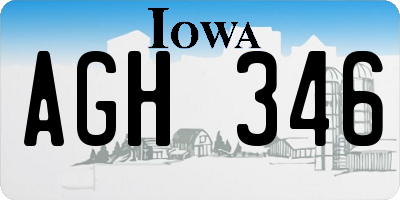 IA license plate AGH346