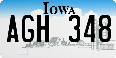 IA license plate AGH348