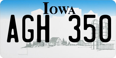 IA license plate AGH350