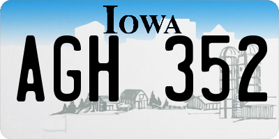 IA license plate AGH352