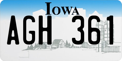 IA license plate AGH361