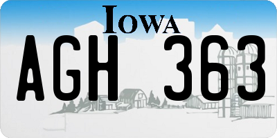 IA license plate AGH363