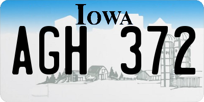 IA license plate AGH372