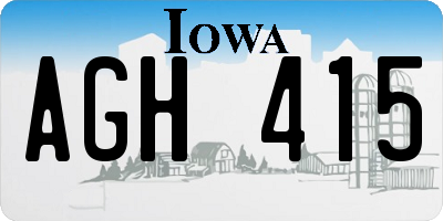 IA license plate AGH415