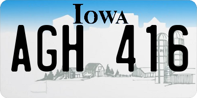 IA license plate AGH416