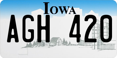 IA license plate AGH420