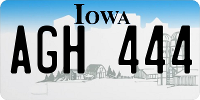 IA license plate AGH444