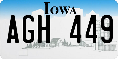 IA license plate AGH449
