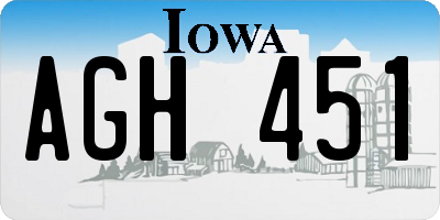 IA license plate AGH451