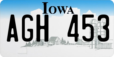IA license plate AGH453