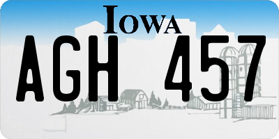IA license plate AGH457
