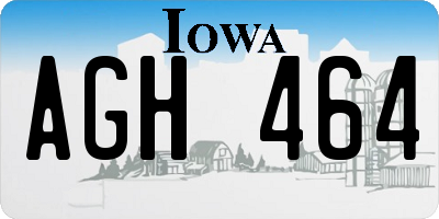 IA license plate AGH464