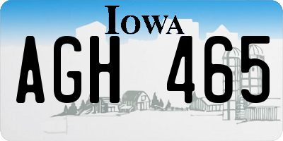 IA license plate AGH465