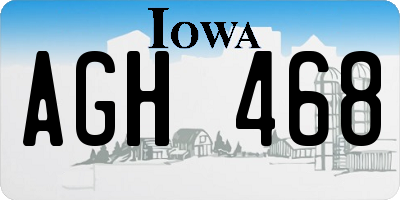 IA license plate AGH468