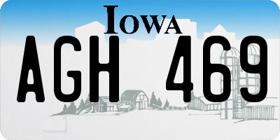 IA license plate AGH469