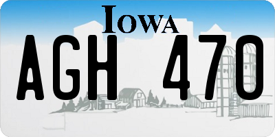 IA license plate AGH470