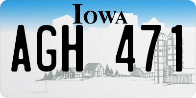IA license plate AGH471