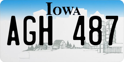 IA license plate AGH487