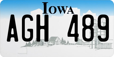 IA license plate AGH489