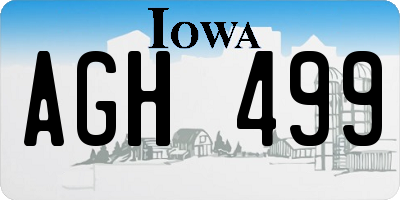 IA license plate AGH499