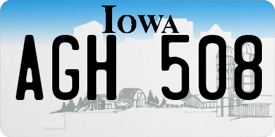 IA license plate AGH508