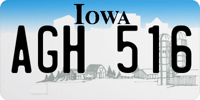 IA license plate AGH516