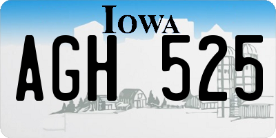 IA license plate AGH525